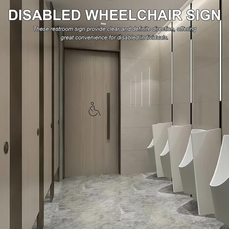 Frosted Disabled Wheelchair Sign For Accessible Toilet Restroom Direction Easy Installation - Image 2